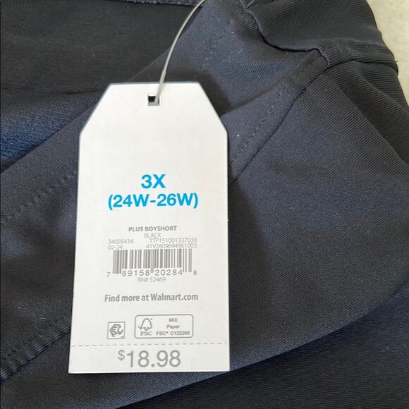 Black Swim Shorts Woman’s 3X 24W-26W Time and Tru Summer Travel - Picture 3 of 9